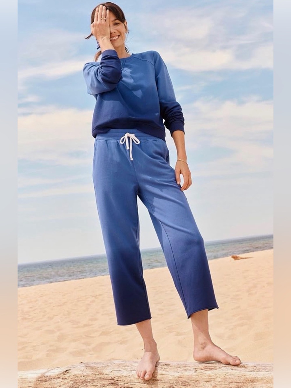 Johnnie-O Women's Everyday Cotton Straight Sweatpants Ombré Navy Women’s S NWT